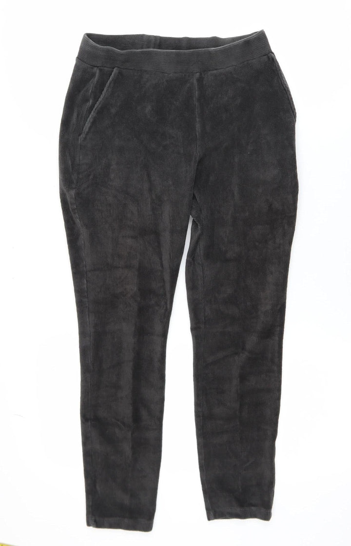 Lands' End Women Black Corduroy Ankle Leggings XS Cotton Blend