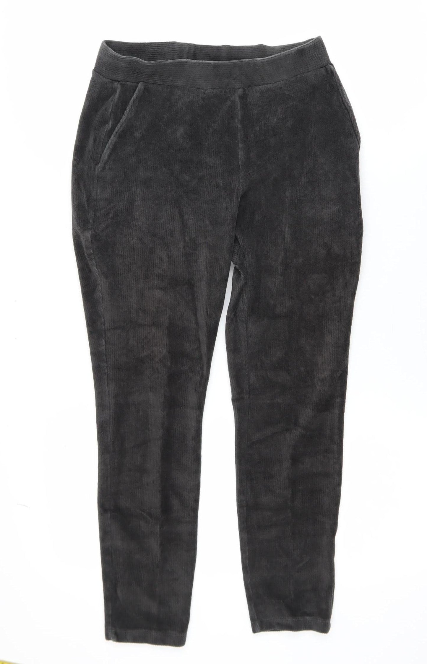 Lands' End Women Black Corduroy Ankle Leggings XS Cotton Blend