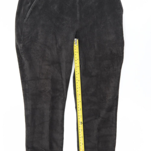 Lands' End Women Black Corduroy Ankle Leggings XS Cotton Blend