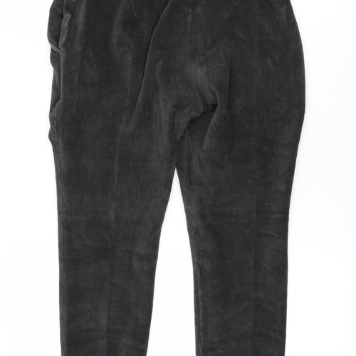 Lands' End Women Black Corduroy Ankle Leggings XS Cotton Blend