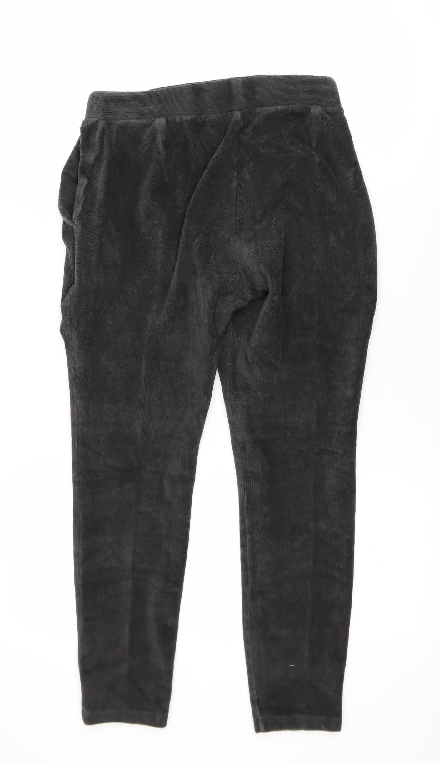 Lands' End Women Black Corduroy Ankle Leggings XS Cotton Blend