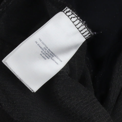 Lands' End Women Black Corduroy Ankle Leggings XS Cotton Blend