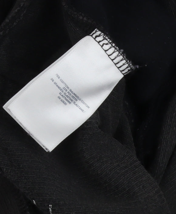 Lands' End Women Black Corduroy Ankle Leggings XS Cotton Blend