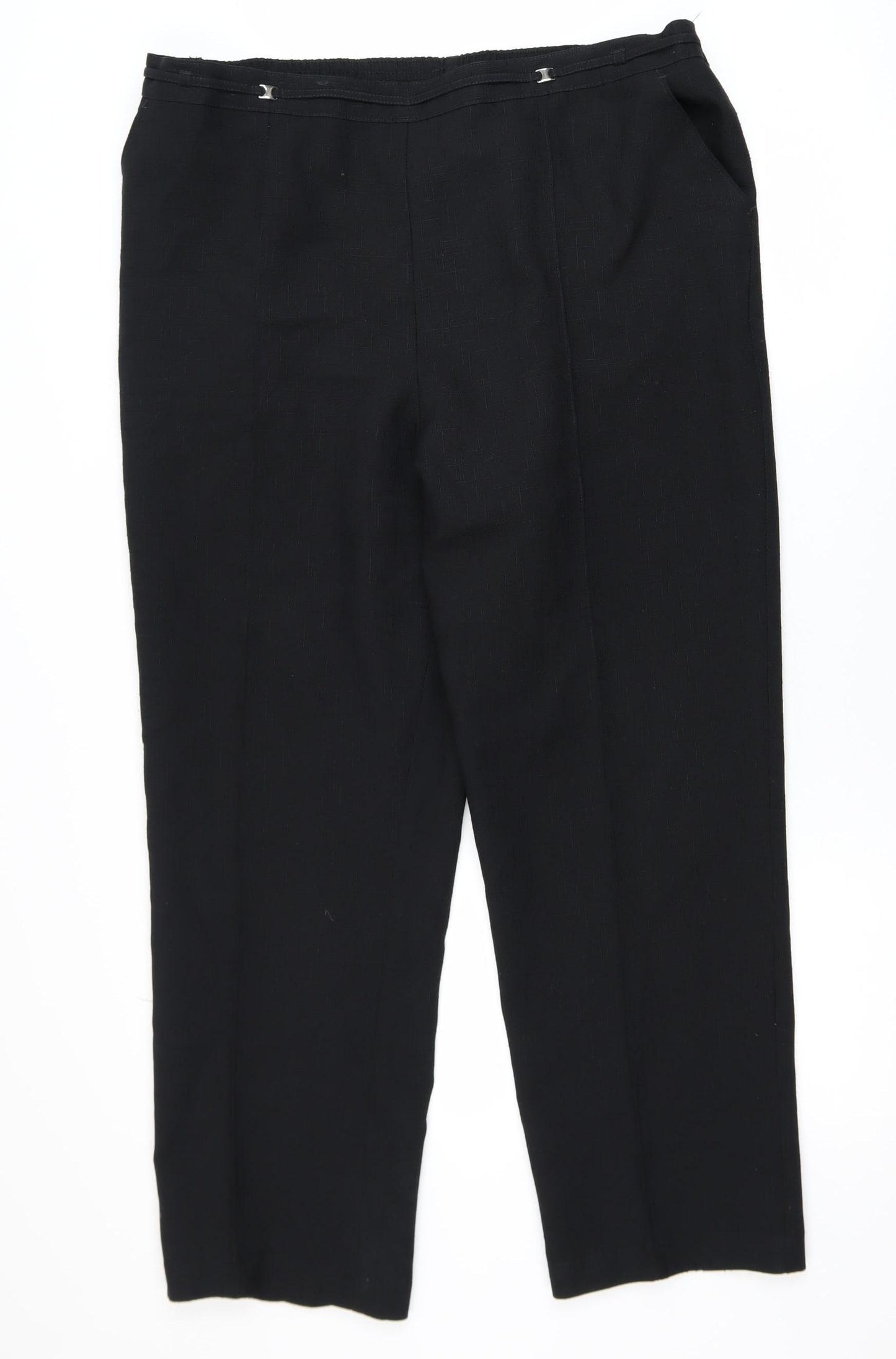 Marks and Spencer Women Black Size 16 Long Tailored Trousers