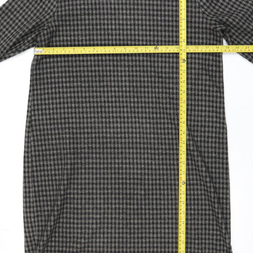 Marks and Spencer Women Black Check Shift Dress Size 14