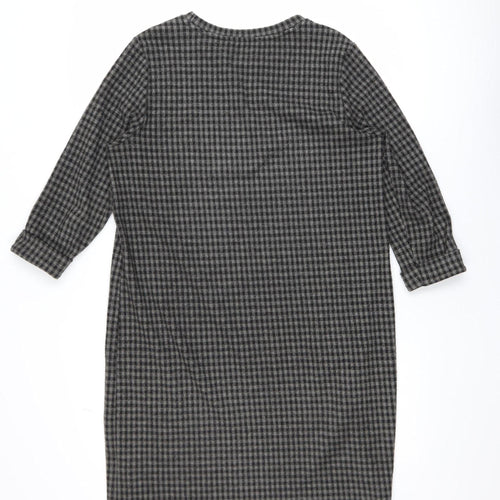 Marks and Spencer Women Black Check Shift Dress Size 14