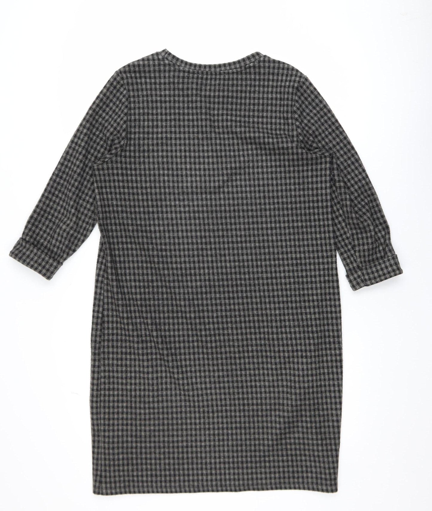 Marks and Spencer Women Black Check Shift Dress Size 14