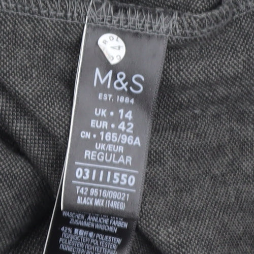 Marks and Spencer Women Black Check Shift Dress Size 14