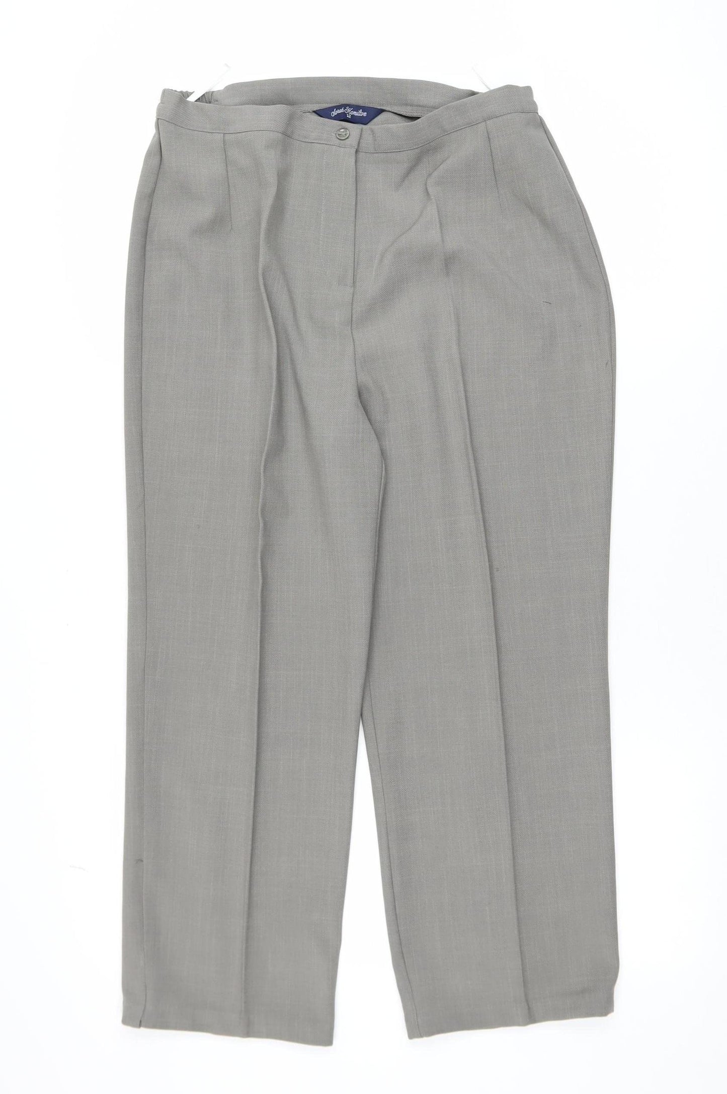 Sarah Hamilton Women’s Grey Size 12 Straight Pleated Trousers