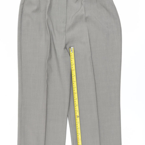 Sarah Hamilton Women’s Grey Size 12 Straight Pleated Trousers