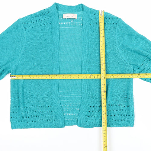 Marks and Spencer Women’s Blue Short Sleeve Open Knit Cardigan Size 14
