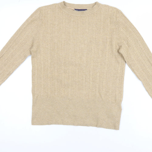 Marks and Spencer Women’s Beige Cable-Knit Jumper Size 10