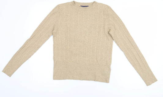Marks and Spencer Women’s Beige Cable-Knit Jumper Size 10