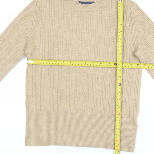 Marks and Spencer Women’s Beige Cable-Knit Jumper Size 10