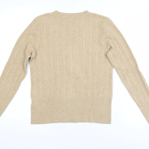 Marks and Spencer Women’s Beige Cable-Knit Jumper Size 10