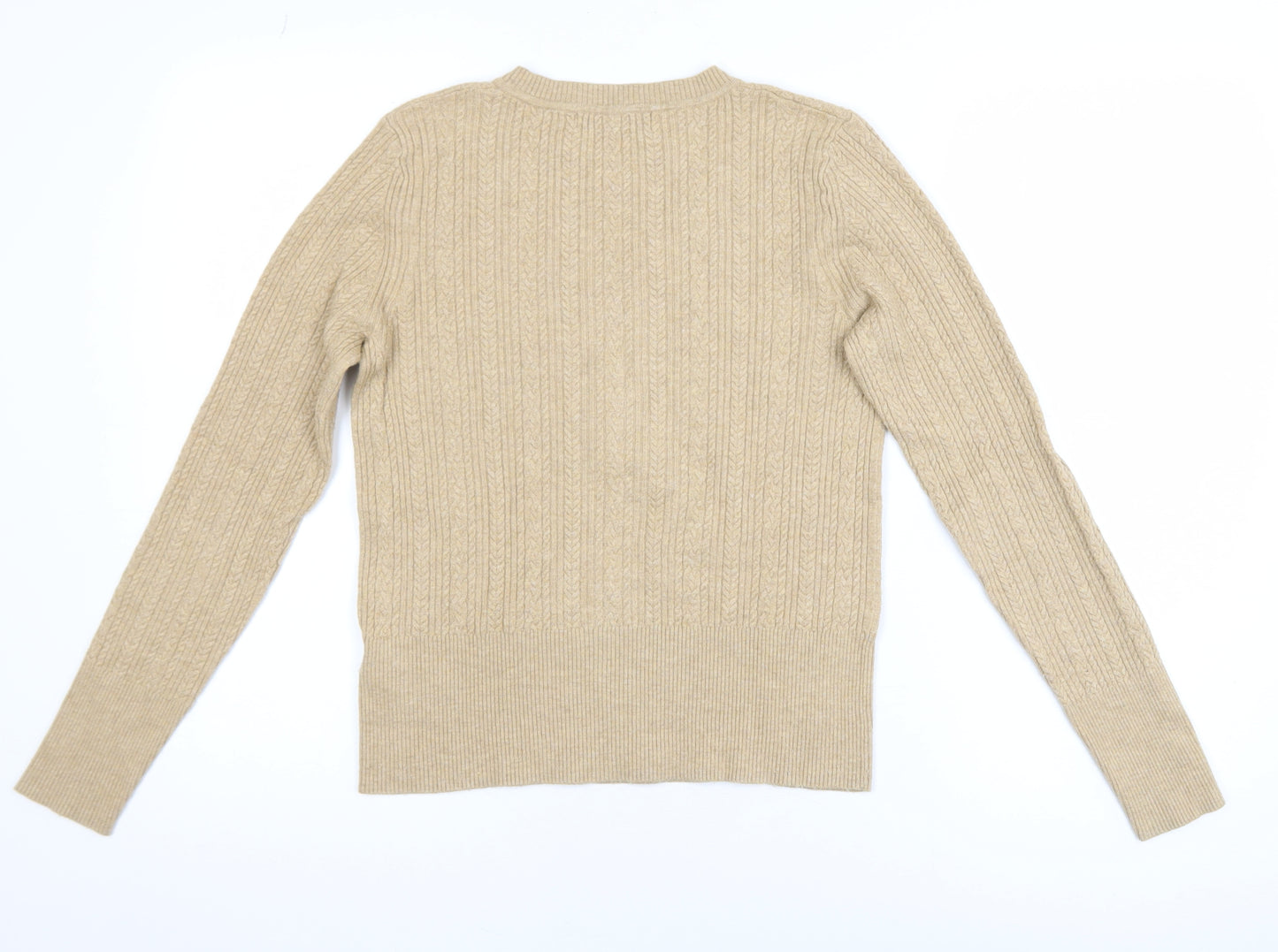 Marks and Spencer Women’s Beige Cable-Knit Jumper Size 10