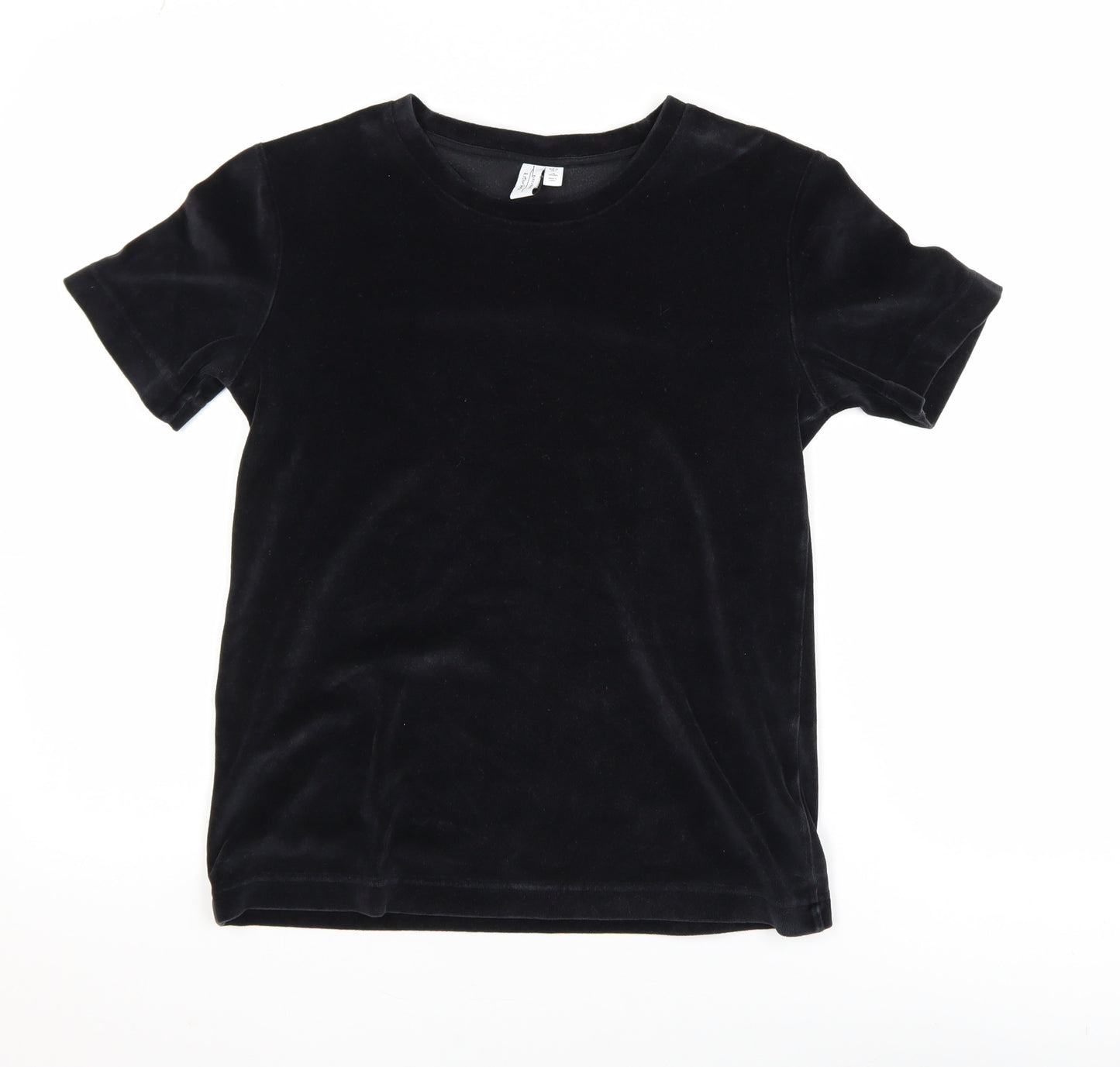 & Other Stories Women’s Black Velvet Short Sleeve T-Shirt Size 6