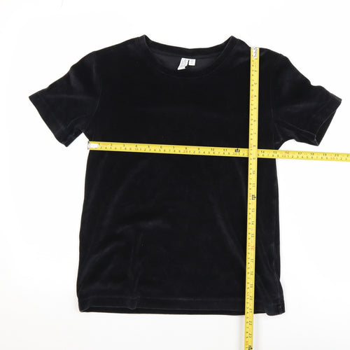 & Other Stories Women’s Black Velvet Short Sleeve T-Shirt Size 6