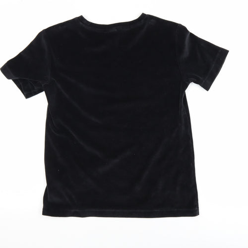 & Other Stories Women’s Black Velvet Short Sleeve T-Shirt Size 6