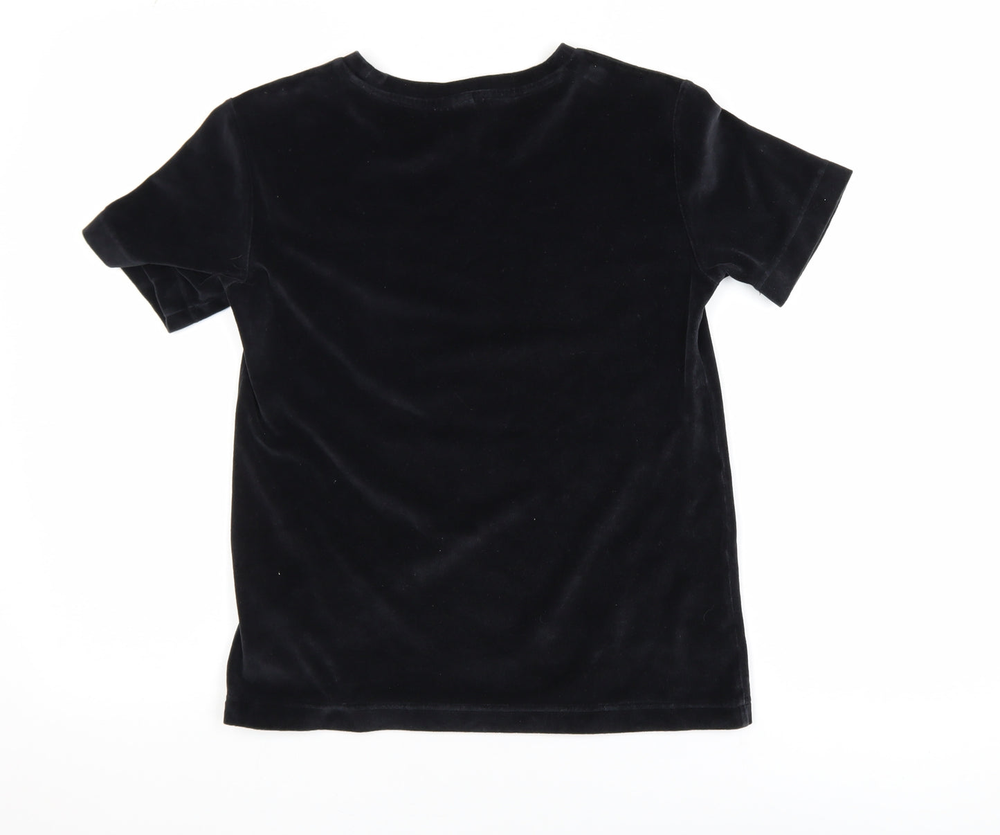 & Other Stories Women’s Black Velvet Short Sleeve T-Shirt Size 6