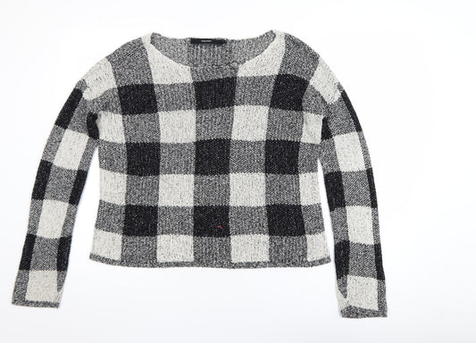 Vero Moda Women's Black White Check Knit Jumper Size S