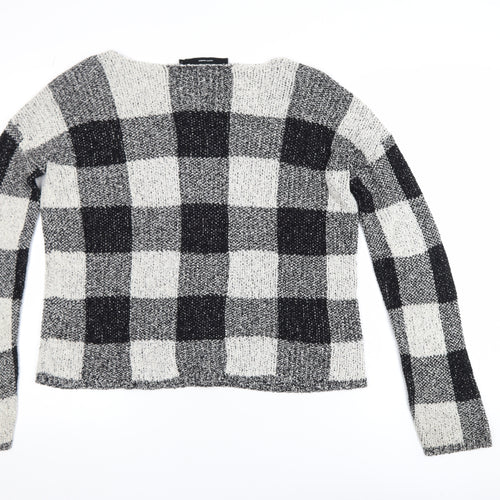 Vero Moda Women's Black White Check Knit Jumper Size S