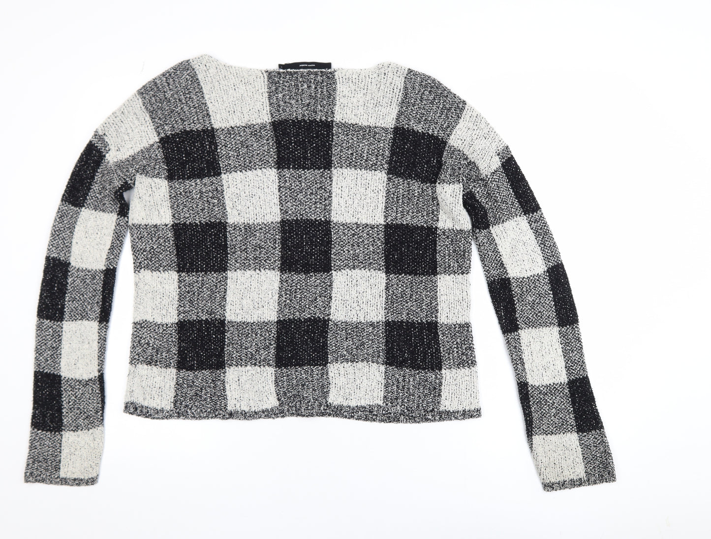 Vero Moda Women's Black White Check Knit Jumper Size S