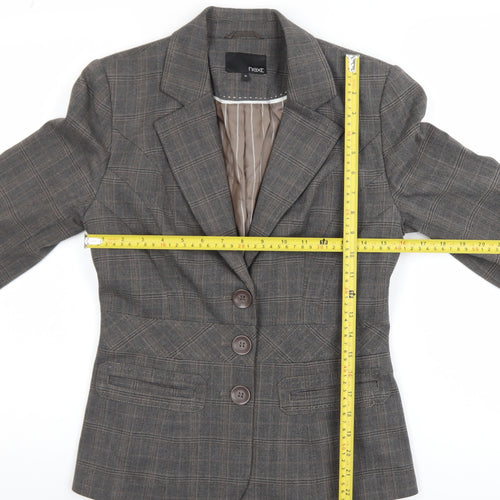 Next Women's Grey Check Tailored Blazer Size 8L Single Breasted