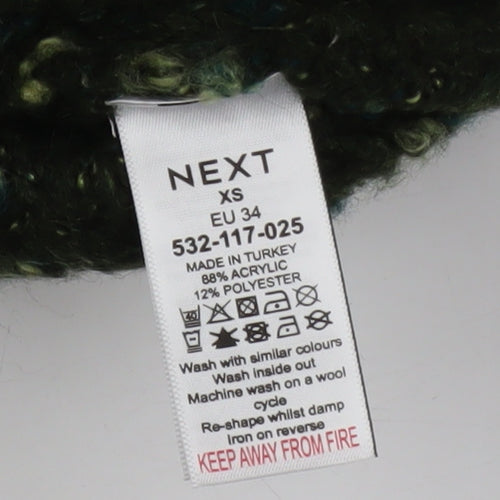 Next Womens Green Chunky Mock Neck Long Sleeve Pullover Jumper XS