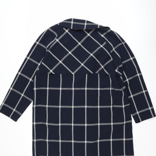Marks and Spencer Women's Blue Check Overcoat Size 18