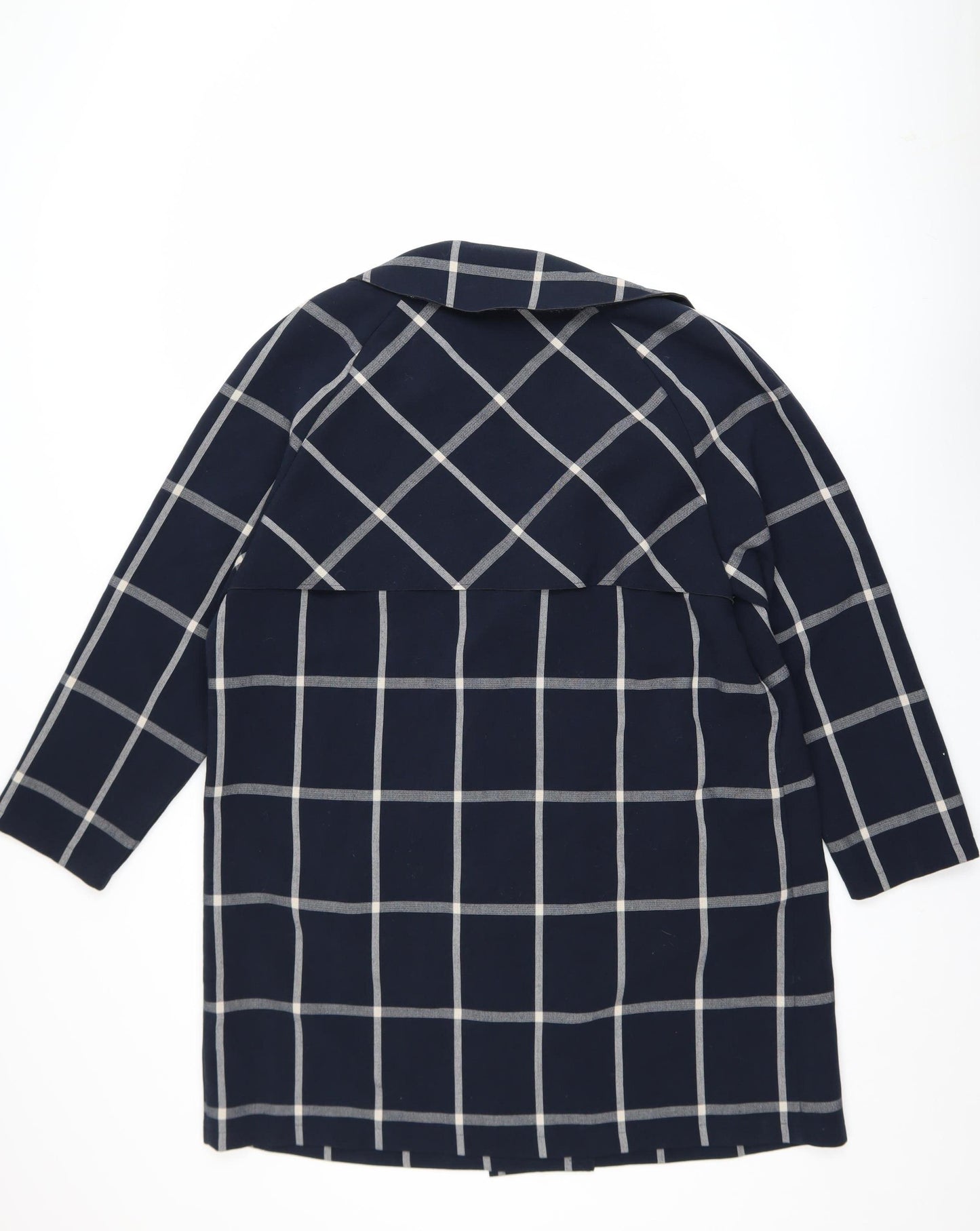 Marks and Spencer Women's Blue Check Overcoat Size 18