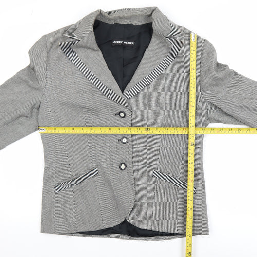 Gerry Weber Women's Grey Herringbone Blazer Size 14 Single-Breasted