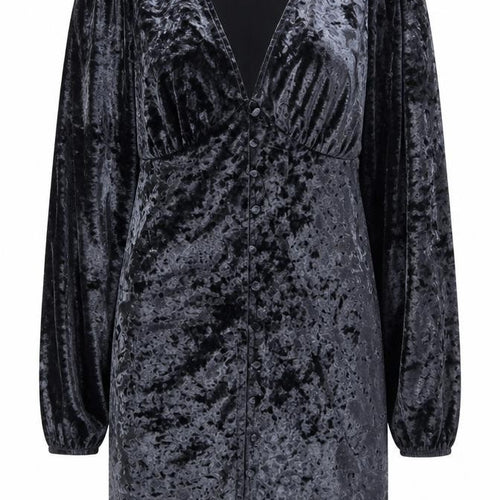 ASOS Women’s Grey Velvet Bodycon Dress Size 12 Long Sleeve Party
