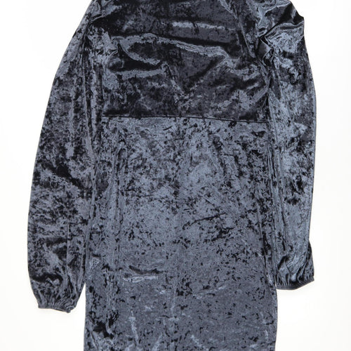 ASOS Women’s Grey Velvet Bodycon Dress Size 12 Long Sleeve Party