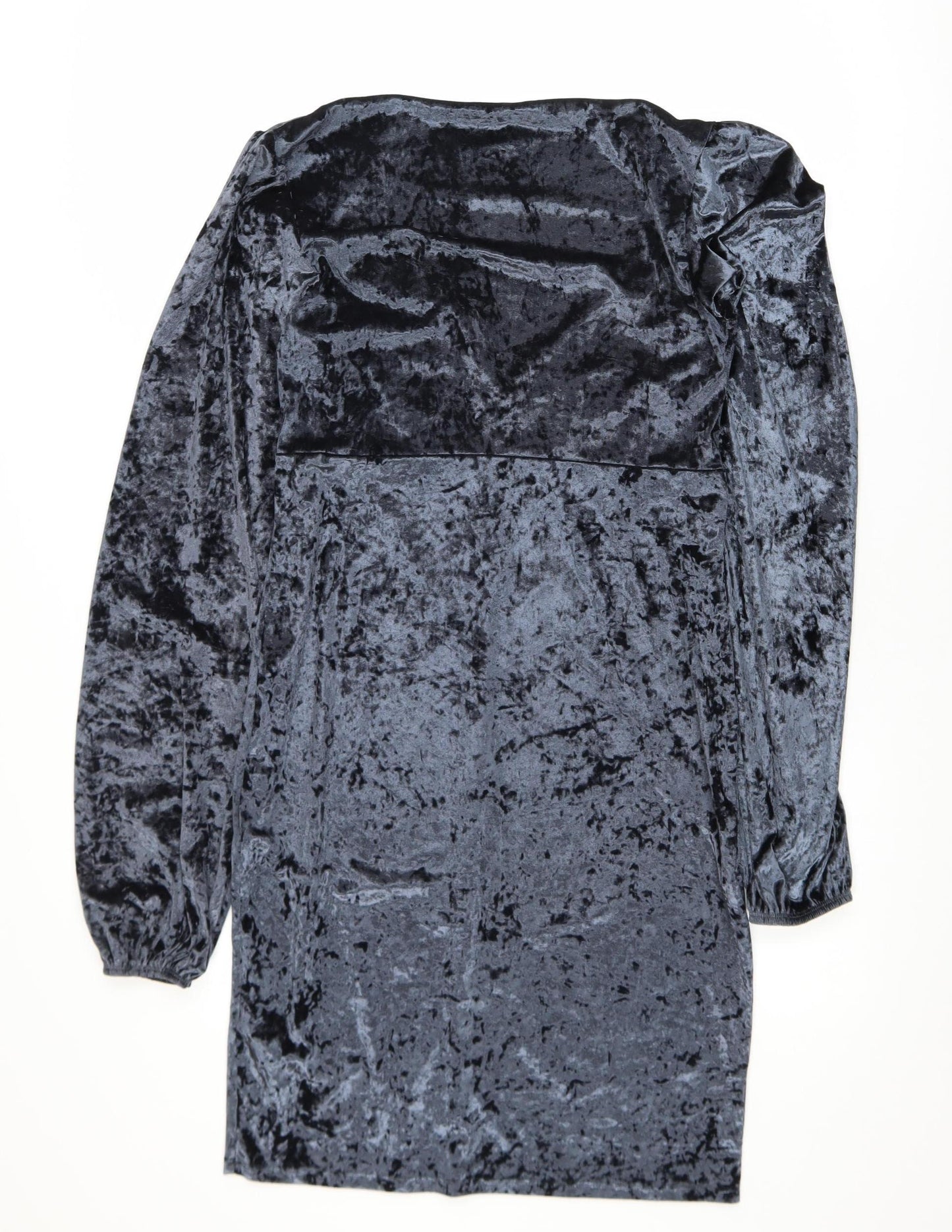ASOS Women’s Grey Velvet Bodycon Dress Size 12 Long Sleeve Party