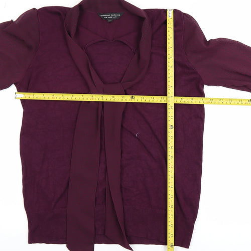 Dorothy Perkins Women's Purple Tie Neck Long Sleeve Blouse Size 14