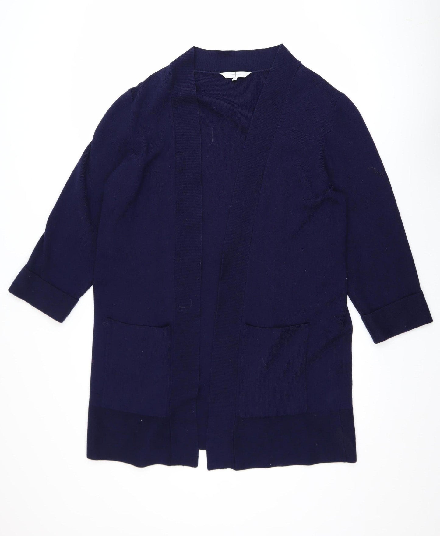 Jasper Conran Women’s Blue Knit Cardigan Size 16 Lightweight Open Front