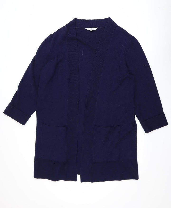 Jasper Conran Women’s Blue Knit Cardigan Size 16 Lightweight Open Front