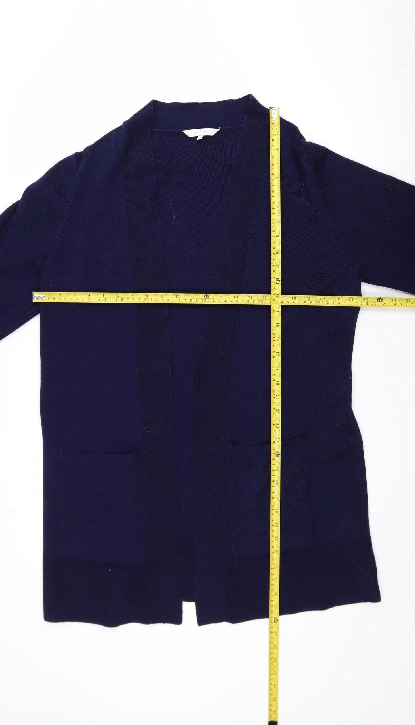 Jasper Conran Women’s Blue Knit Cardigan Size 16 Lightweight Open Front