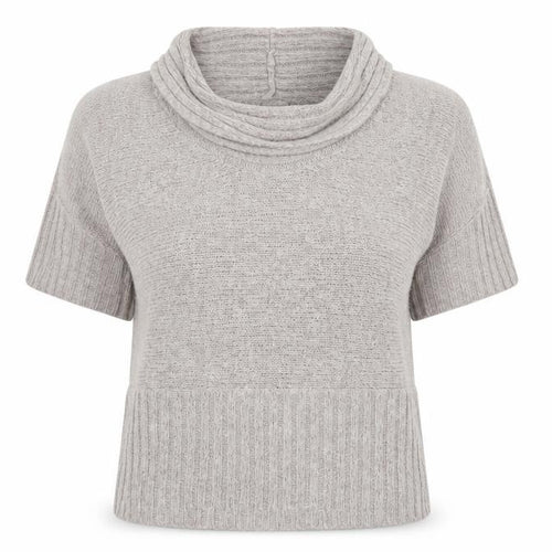 New Look Women’s Beige Cowl Neck Short Sleeve Chunky Knit Jumper Size 18