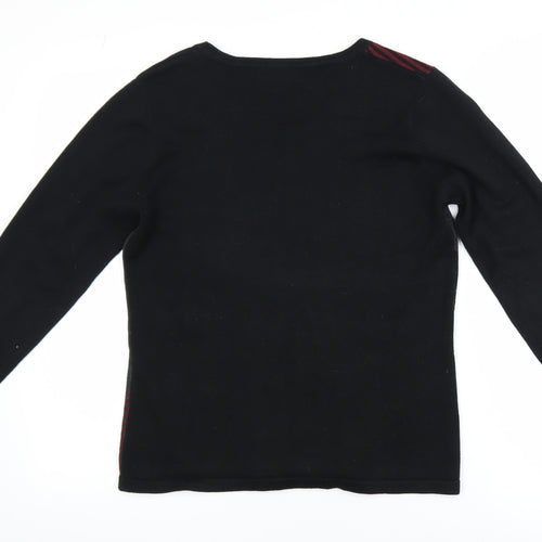 Chianti Men’s Black Geometric Knit Pullover Jumper Size S