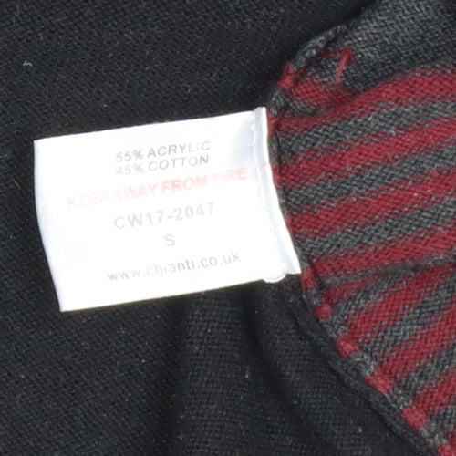 Chianti Men’s Black Geometric Knit Pullover Jumper Size S