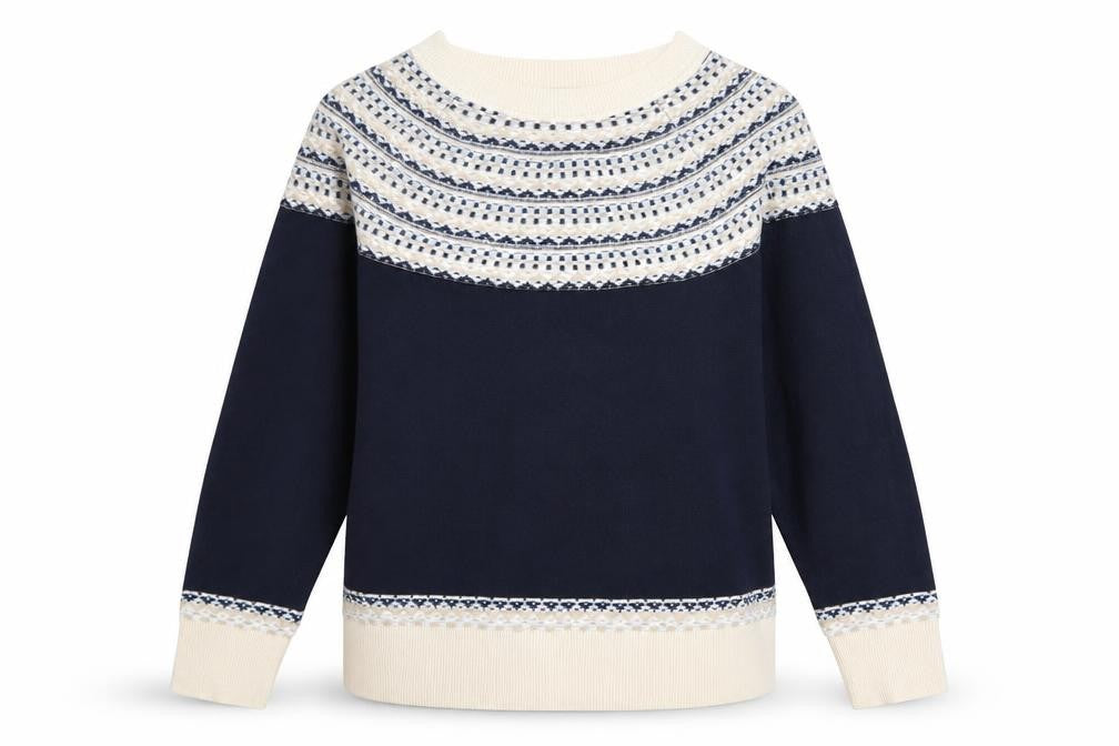 Next Womens Blue Fair Isle Knit Jumper L Long Sleeve Acrylic