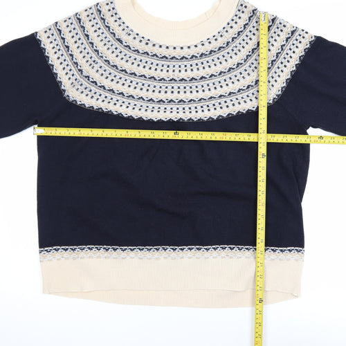 Next Womens Blue Fair Isle Knit Jumper L Long Sleeve Acrylic