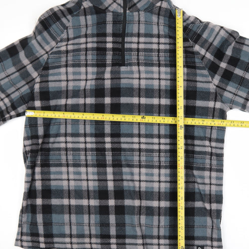 Outdoor Products Men's Grey Plaid 1/4 Zip Fleece Sweatshirt XL