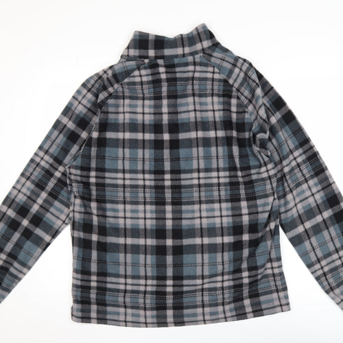 Outdoor Products Men's Grey Plaid 1/4 Zip Fleece Sweatshirt XL