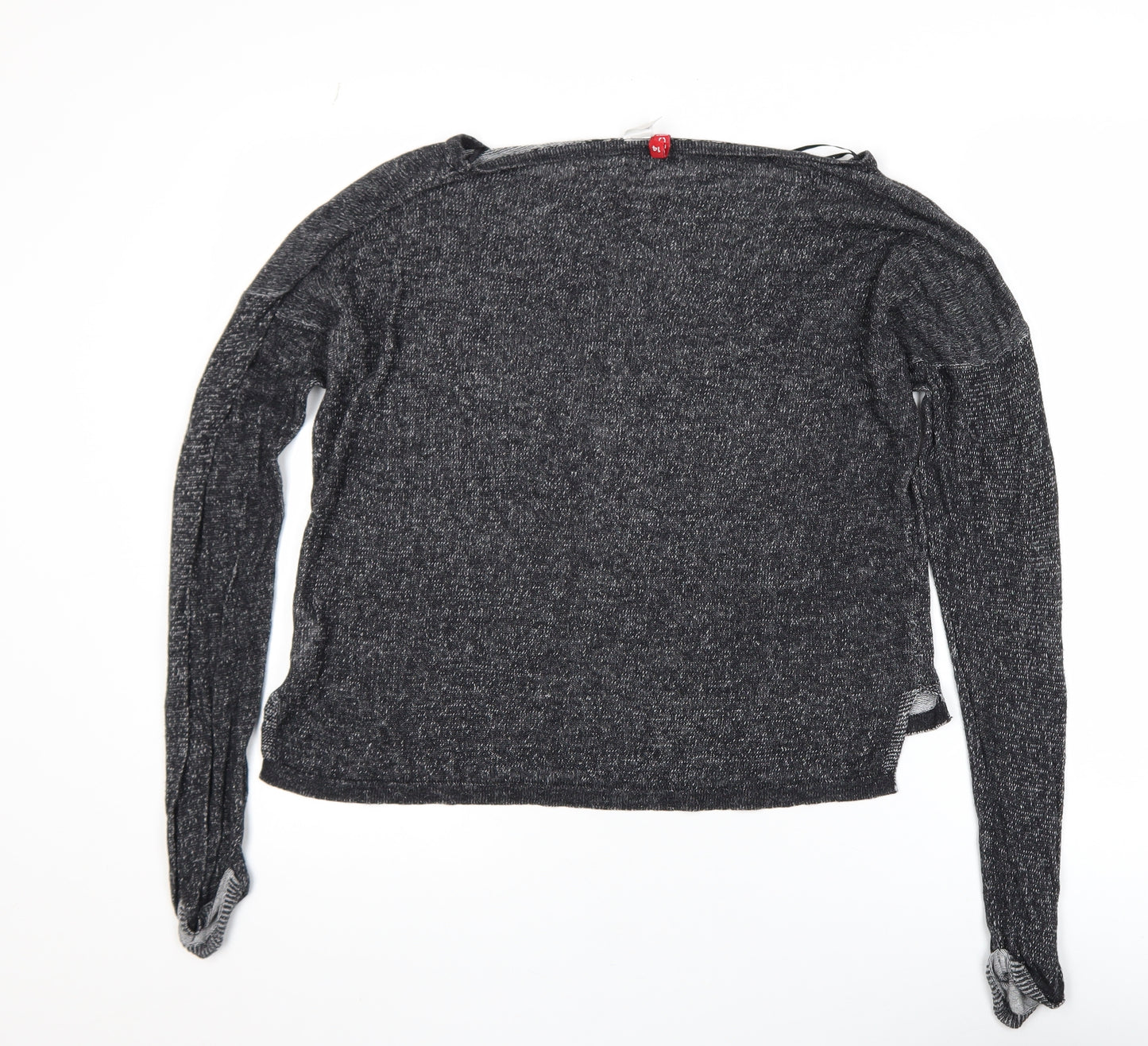 H&M Divided Women's Black Knit Cropped Long Sleeve Top Size 12