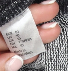 H&M Divided Women's Black Knit Cropped Long Sleeve Top Size 12