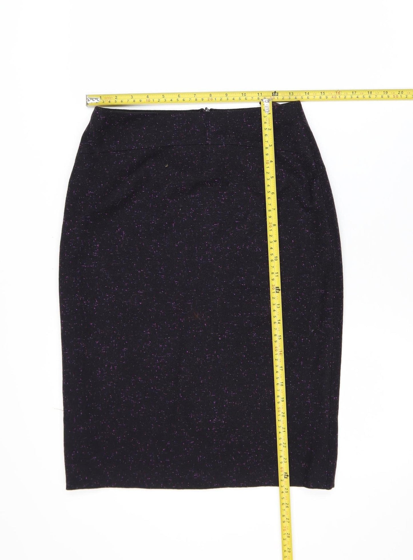 Jaeger Women Black Wool Cashmere Pencil Skirt Size 10 Lined