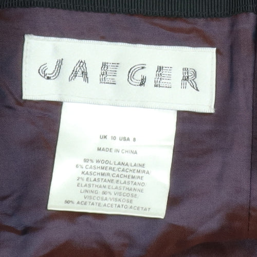 Jaeger Women Black Wool Cashmere Pencil Skirt Size 10 Lined